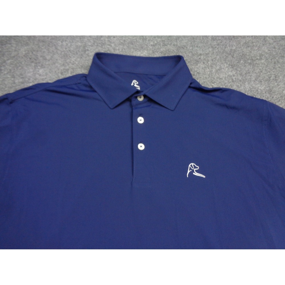 Rhoback Polo Shirt Mens Large Dark Blue Golf Polo Performance Stretch - Picture 3 of 12